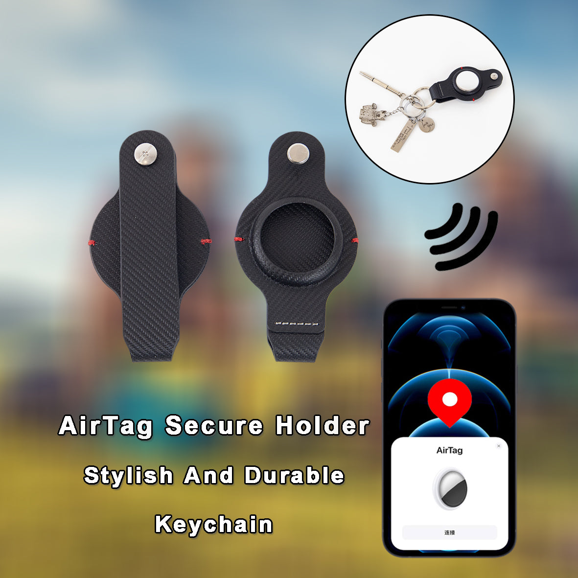 AirTag Secure Holder With Key Ring Original Stylish And Durable Key